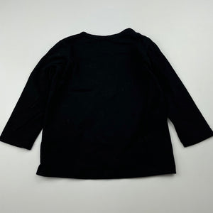 unisex Dymples, black long sleeve t-shirt / top, GUC, size 1,  