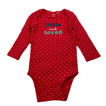 Load image into Gallery viewer, Girls Carters, red &amp; spot cotton bodysuit / romper, GUC, size 0,  