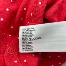 Load image into Gallery viewer, Girls Carters, red &amp; spot cotton bodysuit / romper, GUC, size 0,  