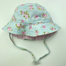 Load image into Gallery viewer, Girls Millymook, reversible lightweight cotton bucket hat, FUC, size 000-00,  
