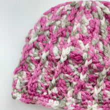 Load image into Gallery viewer, Girls hand made, crochet hat / beanie, 26cm diameter, EUC, size 12-14,  