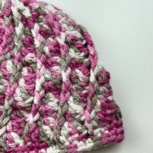 Load image into Gallery viewer, Girls hand made, crochet hat / beanie, 26cm diameter, EUC, size 12-14,  