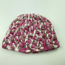 Load image into Gallery viewer, Girls hand made, crochet hat / beanie, 26cm diameter, EUC, size 12-14,  