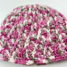 Load image into Gallery viewer, Girls hand made, crochet hat / beanie, 26cm diameter, EUC, size 12-14,  