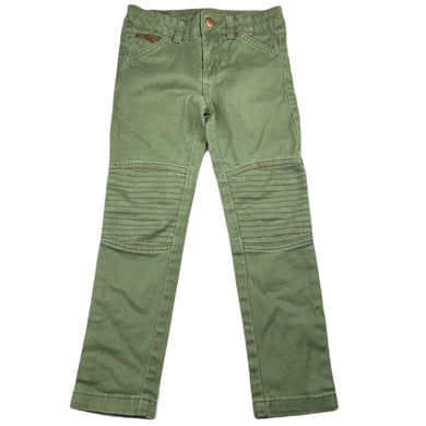 Girls Target, khaki stretch cotton pants, adjustable, Inside leg: 44cm, GUC, size 5,  