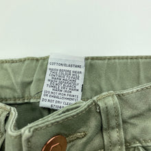 Load image into Gallery viewer, Girls Target, khaki stretch cotton pants, adjustable, Inside leg: 44cm, GUC, size 5,  