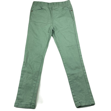 Girls 1964 Denim Co, green stretch cotton pants, elasticated, Inside leg: 43.5cm, EUC, size 5,  