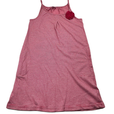 Girls Target, redstripe cotton casual dress, GUC, size 6, L: 60cm