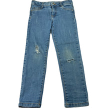 Load image into Gallery viewer, Girls 1964 Denim Co, distressed stretch denim jeans, adjustable, Inside leg: 45.5cm, FUC, size 4,  