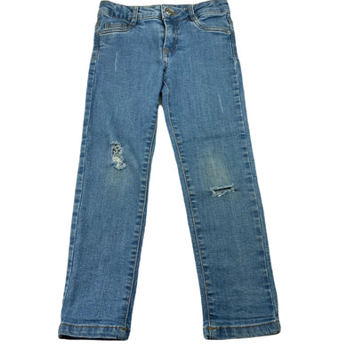 Girls 1964 Denim Co, distressed stretch denim jeans, adjustable, Inside leg: 45.5cm, FUC, size 4,  