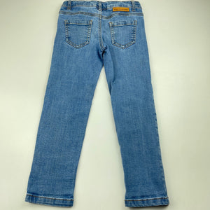 Girls 1964 Denim Co, distressed stretch denim jeans, adjustable, Inside leg: 45.5cm, FUC, size 4,  