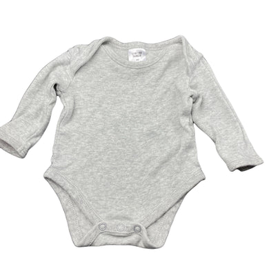 unisex Target, grey soft cotton bodysuit / romper, GUC, size 000,  