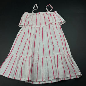 Girls Anko, striped cotton summer dress, EUC, size 6, L: 60cm
