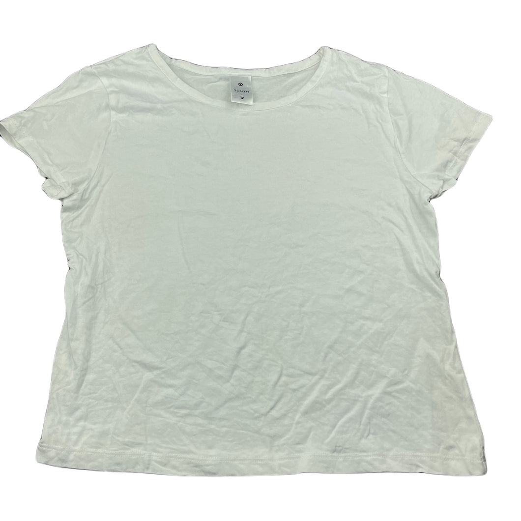 Girls Target, white cotton t-shirt / top, GUC, size 12,  