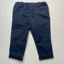 Load image into Gallery viewer, Boys David Jones, dar navy stretch cotton chino pants, adjustable, Inside leg: 24cm, EUC, size 1,  