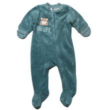 Load image into Gallery viewer, Boys Baby Berry, soft fleece zip coverall / romper, FUC, size 00,  