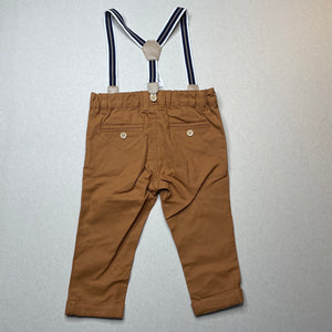 Boys Dymples, lightweight cotton pants, adjustable, braces, NEW, size 0,  