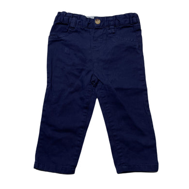 Boys Little Gent, navy cotton pants, adjustable, GUC, size 0,  
