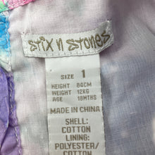 Load image into Gallery viewer, Girls Stix n Stones, lined lightweight floral cotton top, L: 37cm, GUC, size 1,  