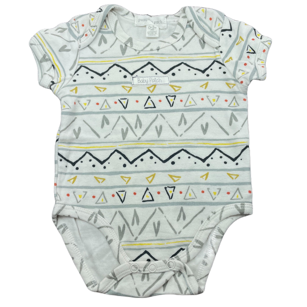 unisex Pumpkin Patch, soft cotton bodysuit / romper, GUC, size 000,  