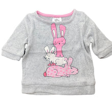 Load image into Gallery viewer, Girls Baby Berry, lightweight knit top, rabbits, EUC, size 0,  