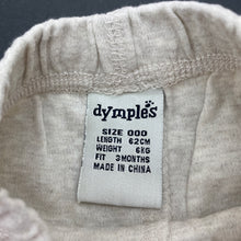 Load image into Gallery viewer, unisex Dymples, cotton pants / bottoms, elasticated, EUC, size 000,  