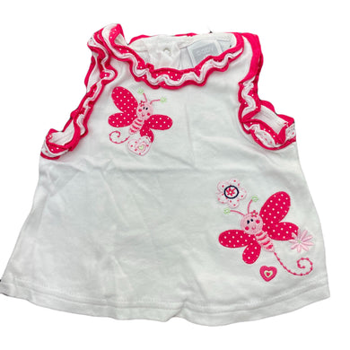 Girls Baby World, embroidered cotton summer top, EUC, size 000,  