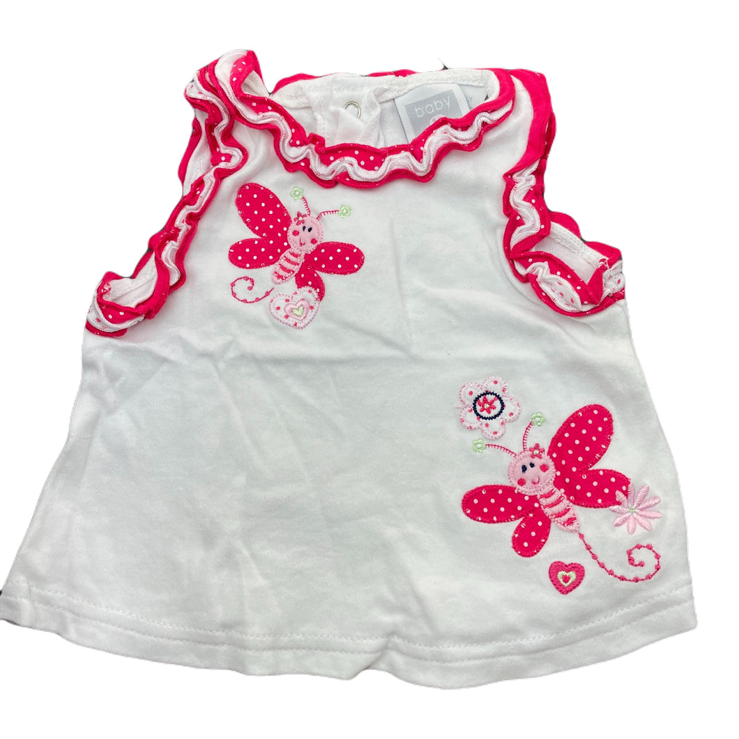 Girls Baby World, embroidered cotton summer top, EUC, size 000,  