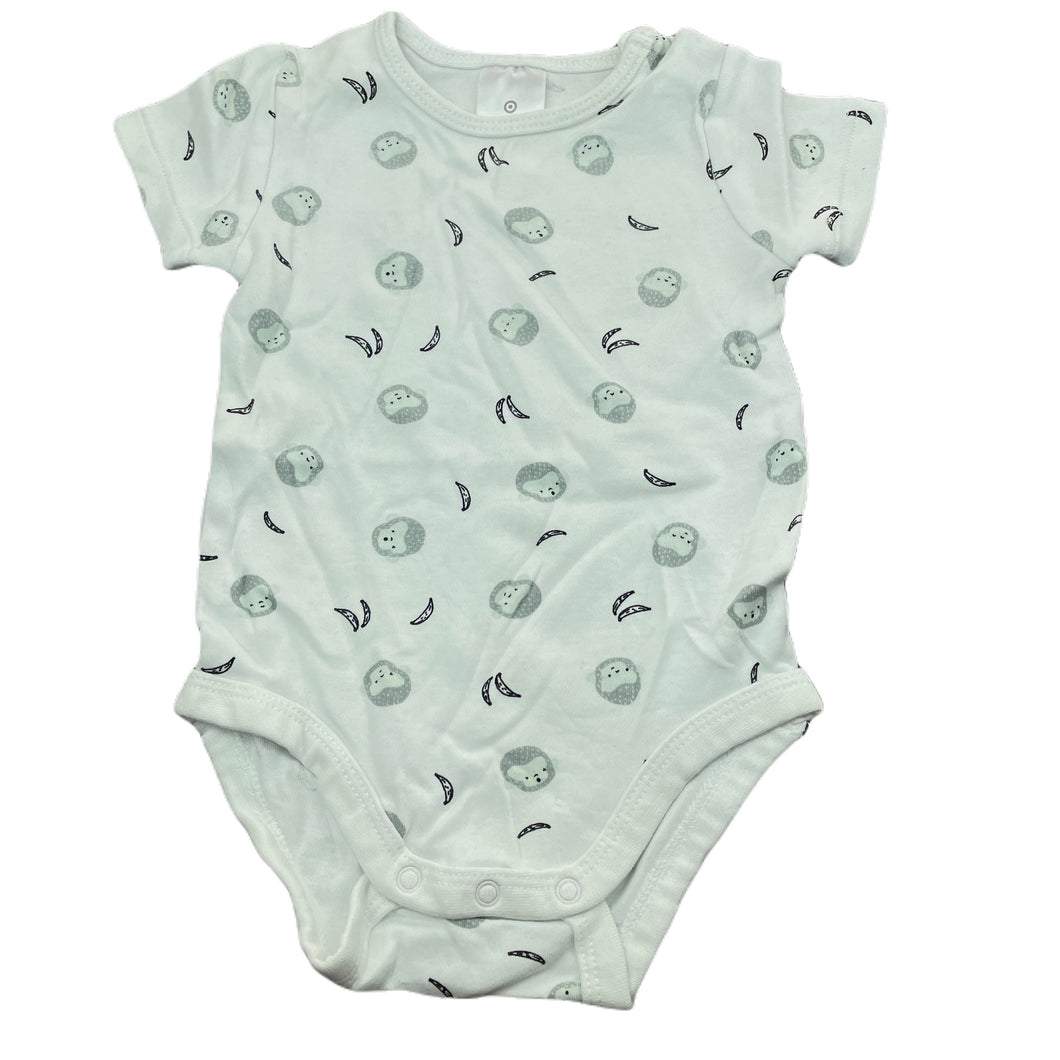 unisex Target, cotton bodysuit / romper, monkeys, EUC, size 00,  
