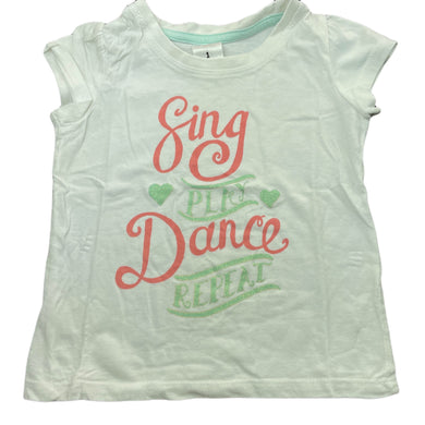 Girls Target, white cotton t-shirt / top, EUC, size 1,  