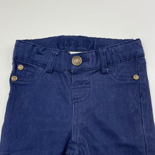 Load image into Gallery viewer, Girls Pumpkin Patch, navy stretch cotton pants, adjustable, GUC, size 000,  