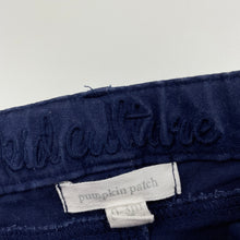 Load image into Gallery viewer, Girls Pumpkin Patch, navy stretch cotton pants, adjustable, GUC, size 000,  