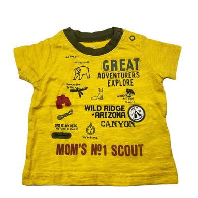 Boys Carters, yellow cotton t-shirt / top, EUC, size 000,  