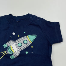 Load image into Gallery viewer, Boys Carters, navy cotton t-shirt / top, EUC, size 000,  