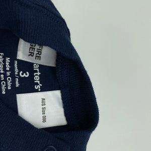 Boys Carters, navy cotton t-shirt / top, EUC, size 000,  