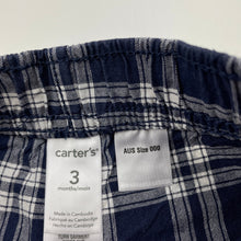 Load image into Gallery viewer, Boys Carters, lightweight cotton shorts, elasticated, GUC, size 000,  