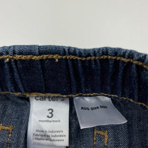 Boys Carters, lightweight denim pants, elasticated, EUC, size 000,  