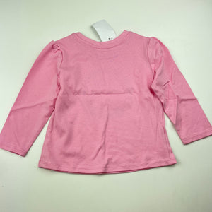 Girls Target, pink cotton long sleeve t-shirt / top, unicorn, NEW, size 1,  