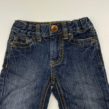 Load image into Gallery viewer, unisex Pumpkin Patch, dark stretch denim jeans, adjustable, GUC, size 1,  