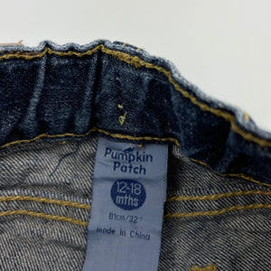 unisex Pumpkin Patch, dark stretch denim jeans, adjustable, GUC, size 1,  