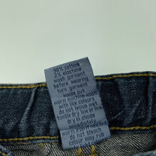 Load image into Gallery viewer, unisex Pumpkin Patch, dark stretch denim jeans, adjustable, GUC, size 1,  