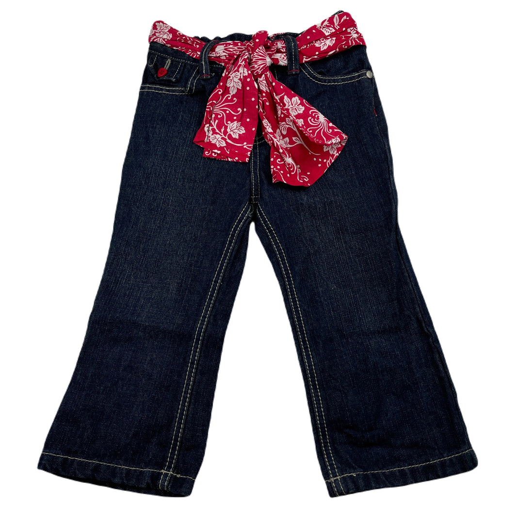 Girls H&T, dark denim jeans, adjustable, Inside leg: 31cm, GUC, size 4,  