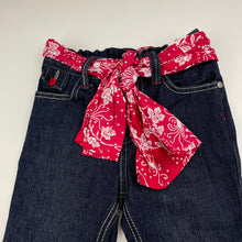 Load image into Gallery viewer, Girls H&amp;T, dark denim jeans, adjustable, Inside leg: 31cm, GUC, size 4,  