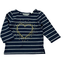 Load image into Gallery viewer, Girls Country Road, navy soft cotton long sleeve top, NEW, size 000,  