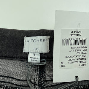Girls Witchery, knit stretch denim pants, elasticated, Inside leg: 43cm, NEW, size 5,  