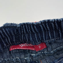 Load image into Gallery viewer, Boys Sprout, blue denim long shorts, elasticated, Inside leg: 20cm, EUC, size 2,  