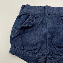 Load image into Gallery viewer, Girls Target, blue cotton shorts, elasticated, EUC, size 000,  