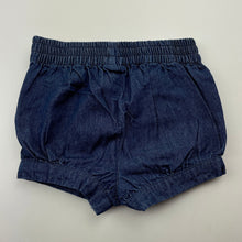 Load image into Gallery viewer, Girls Target, blue cotton shorts, elasticated, EUC, size 000,  