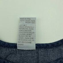 Load image into Gallery viewer, Girls Tiny Little Wonders, dark chambray cotton casual dress, EUC, size 0, L: 37cm