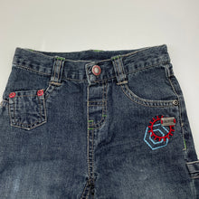 Load image into Gallery viewer, Boys Krickets Elite, dark denim jeans, adjustable, Inside leg: 30cm, FUC, size 2,  